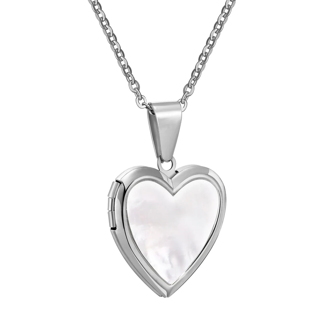 Elegant Hjärta Foto Locket i Rostfritt Stål