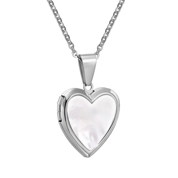 Elegant Hjärta Foto Locket i Rostfritt Stål