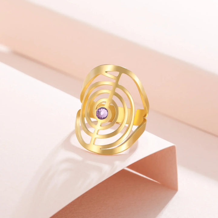 Spiral Gemstone Ring