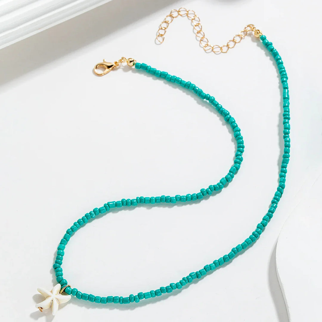 Stylish Bohemian Turquoise Starfish Necklace