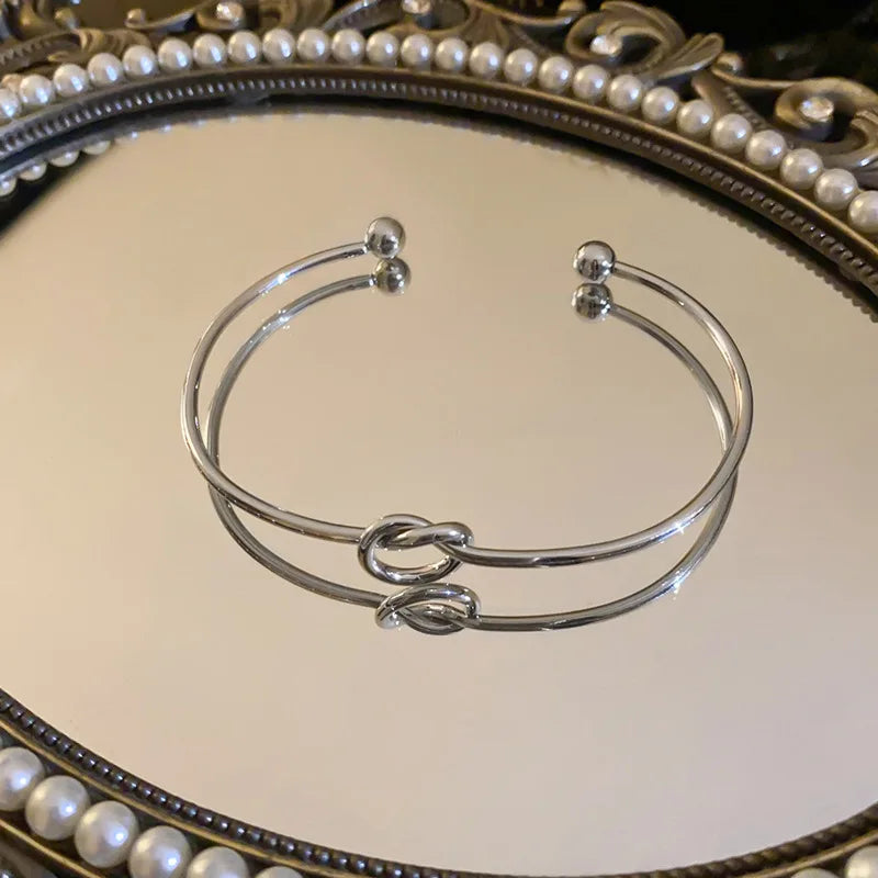 Retro Vevad Twist Armband i Rostfritt Stål