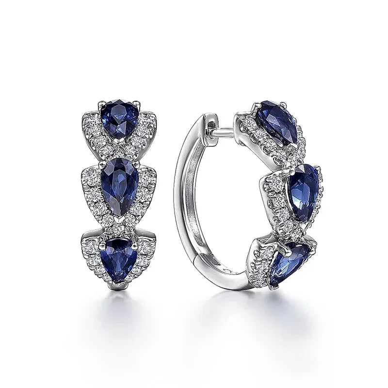 Silver Safir Örhängen i Droppform