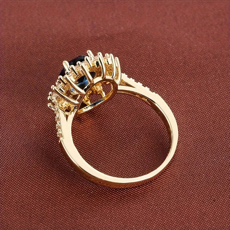 Strålande Safir Guld Ring