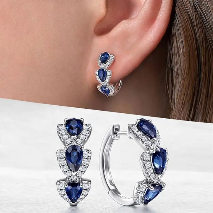 Silver Safir Örhängen i Droppform