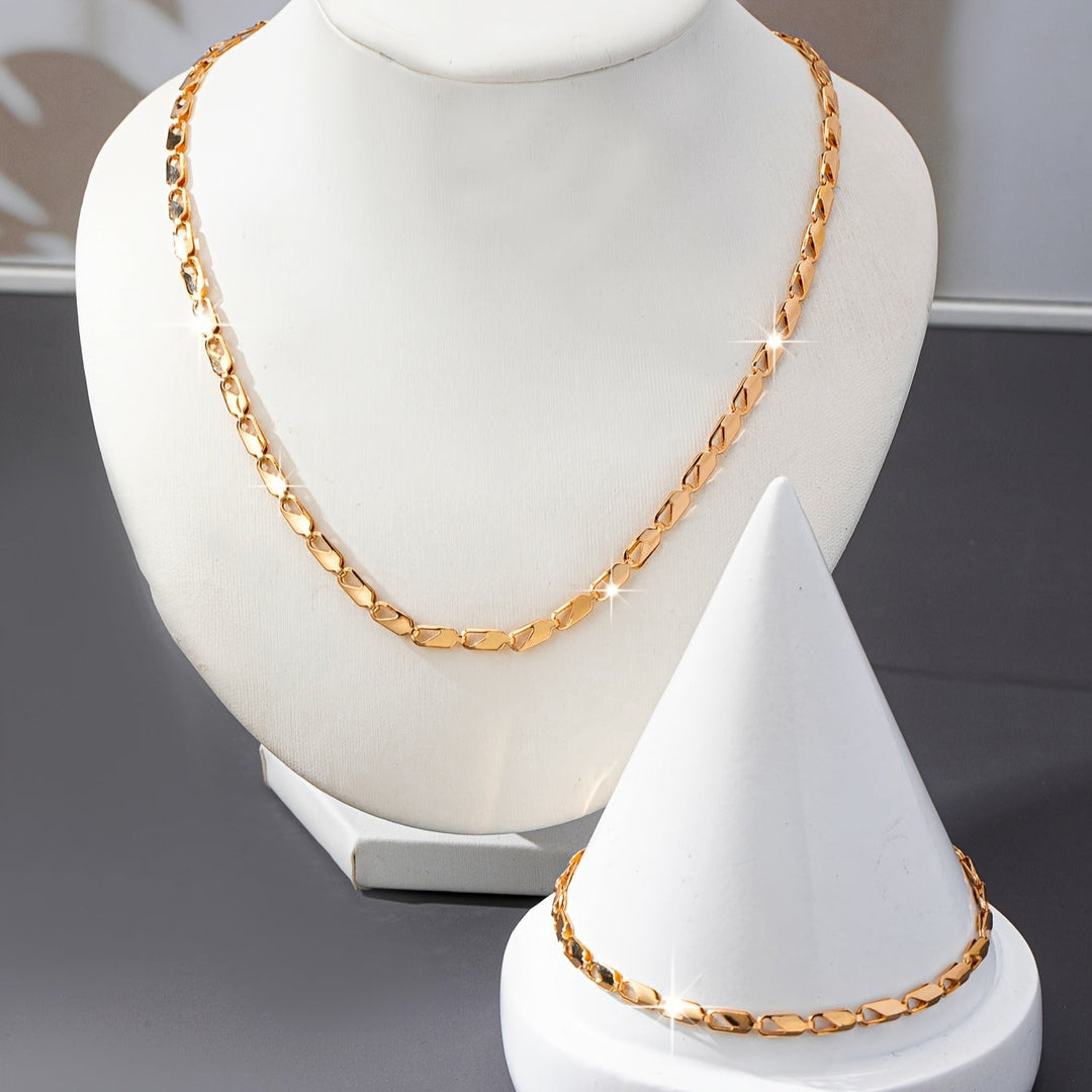 Elegant 18k Guld Halsband och Armband Set