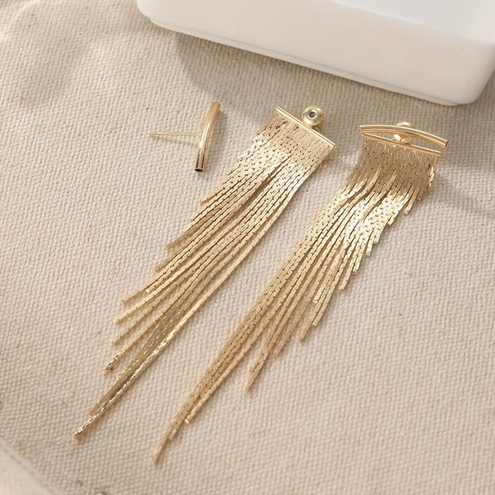 Elegant Gyldene Franjör Drop Earrings