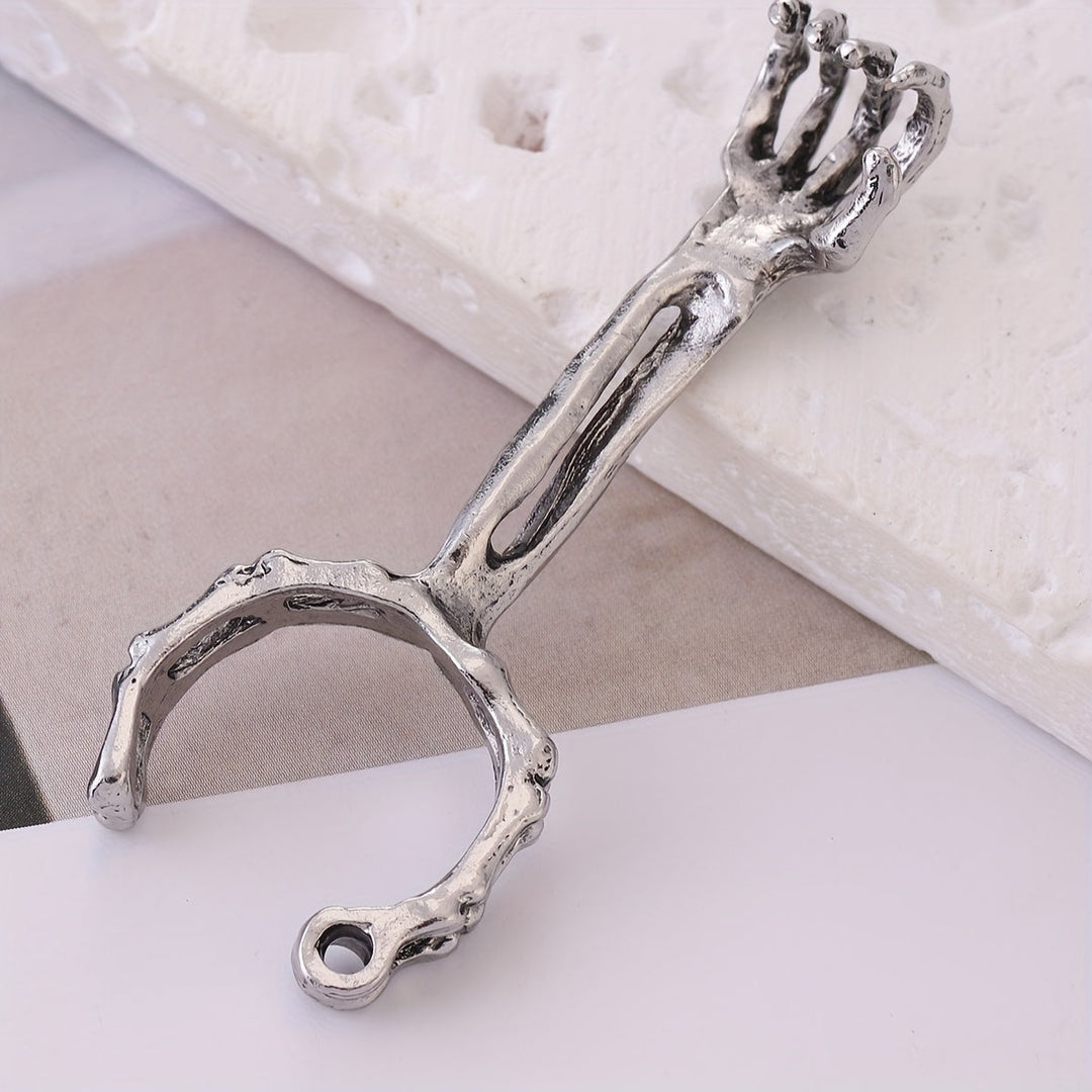 Verstellbarer Ring mit Skelett-Hand-Design
