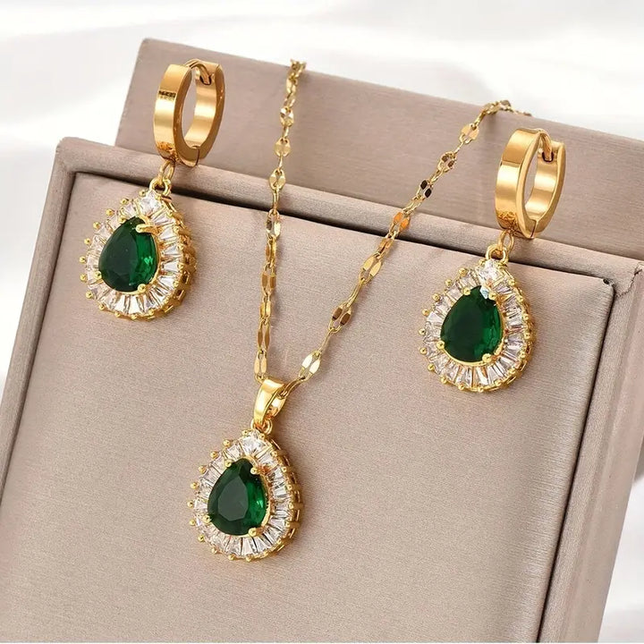 Elegant Guldsten Smyckeset