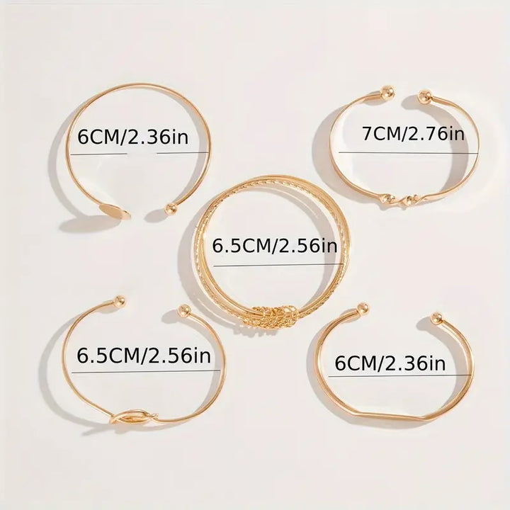 Elegant Knotted Gold Bracelet Set