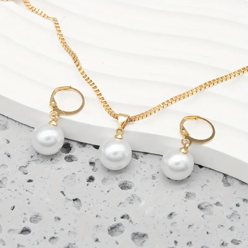 Chic Guldgrace Pearl Jewelry Set