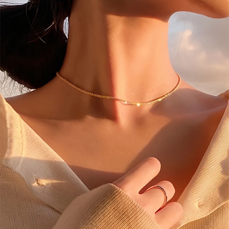 Chic gnistrande smyckesset med armband och halsband