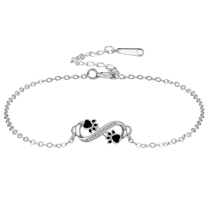 Evig Symbol Hänge Armband med Husdjurs Tass och Zirkonia