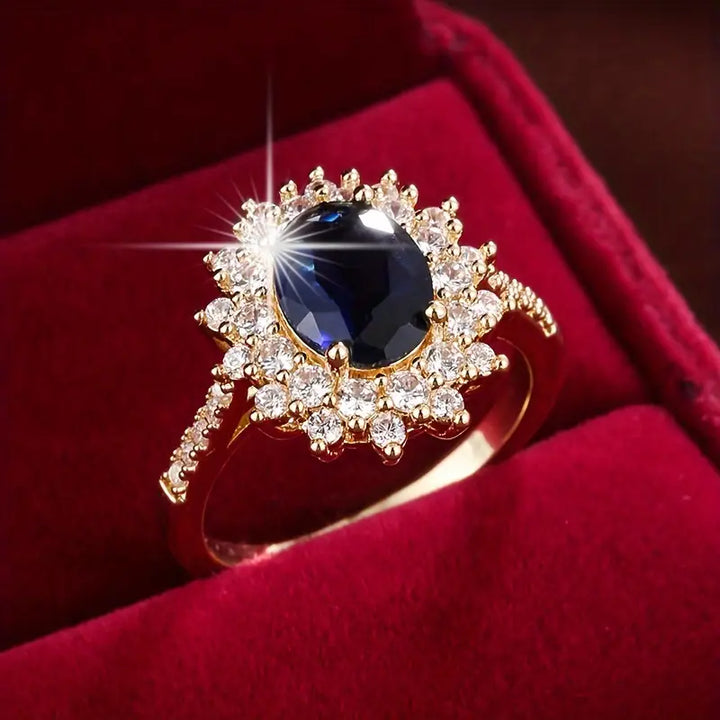 Strålande Safir Guld Ring