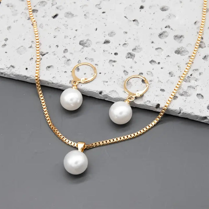 Chic Guldgrace Pearl Jewelry Set