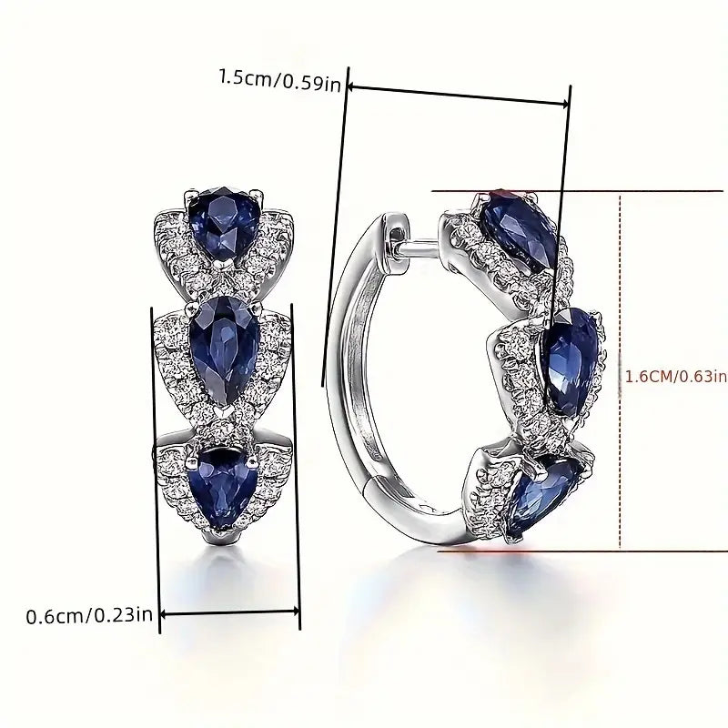Silver Safir Örhängen i Droppform