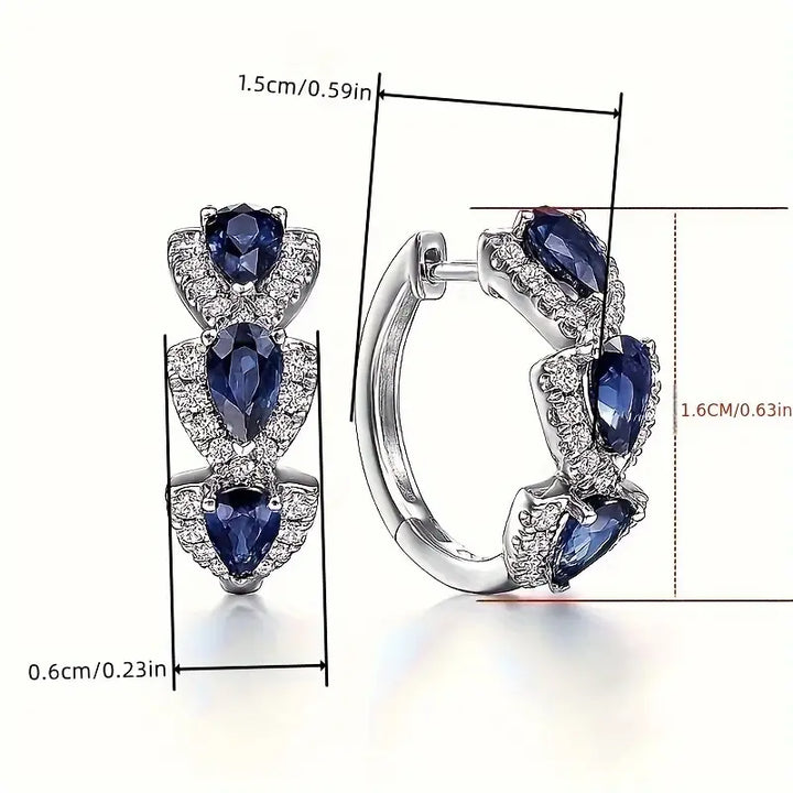 Silver Safir Örhängen i Droppform