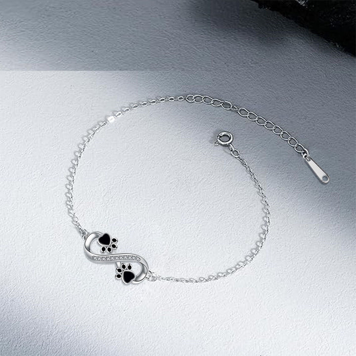 Evig Symbol Hänge Armband med Husdjurs Tass och Zirkonia