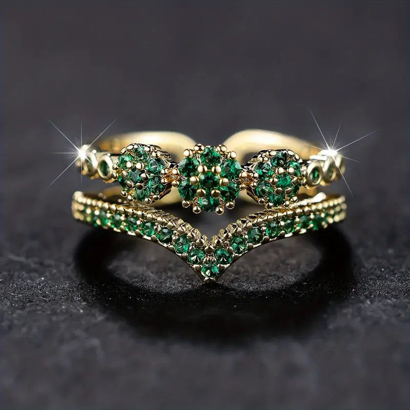 Exklusiv Glänsande Smaragd Ring