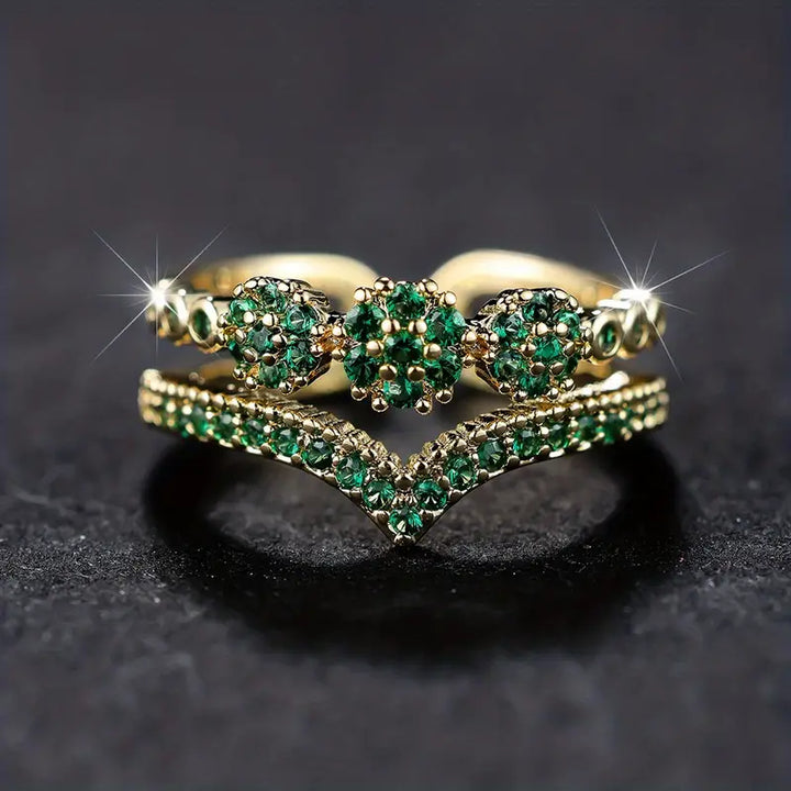 Exklusiv Glänsande Smaragd Ring
