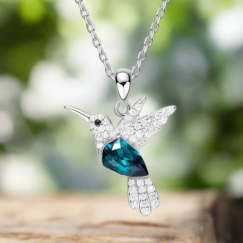 Kolibri Glitterhalsband med Zirkonia-stenar