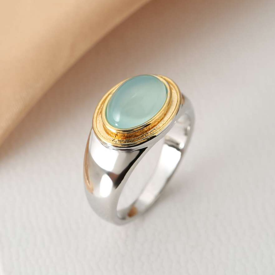 Elegant Grön Månsten Ring