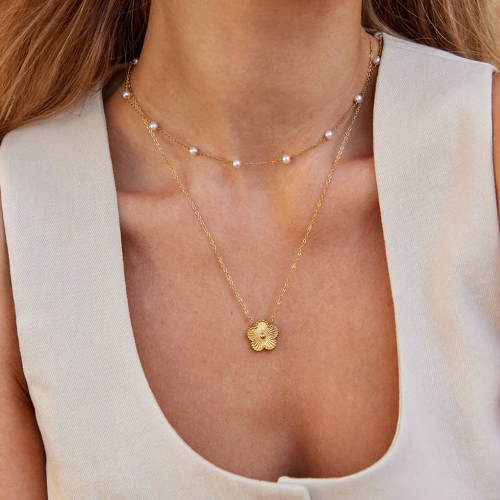Perlbesatt Kedja Halsband