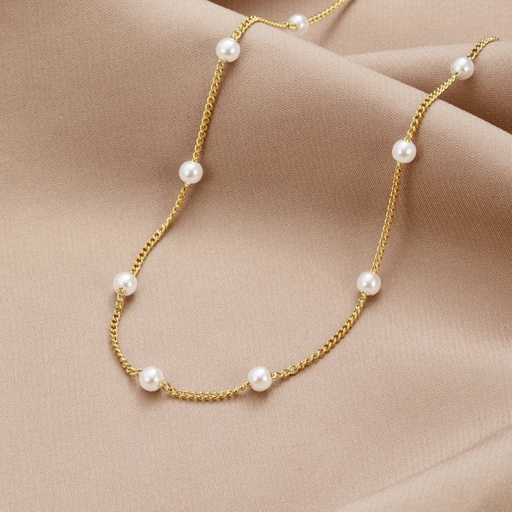 Perlbesatt Kedja Halsband