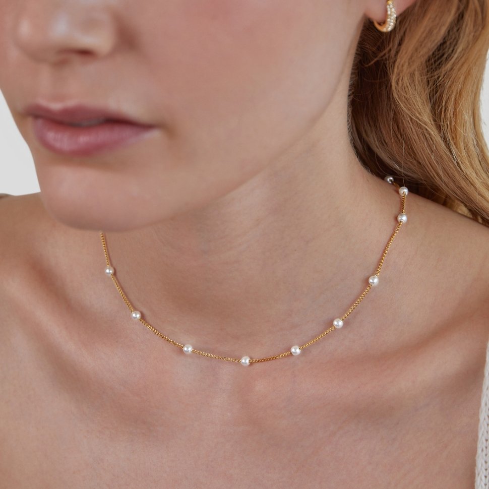 Perlbesatt Kedja Halsband